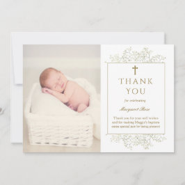 Baby Atem Blume Taufe Foto Danke Karte