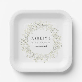 Baby-Atmung Blume Babydusche Pappteller