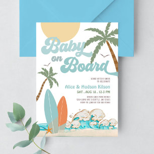 Baby auf Board Baby Shower Sprinkle Surfen Dusche Einladung