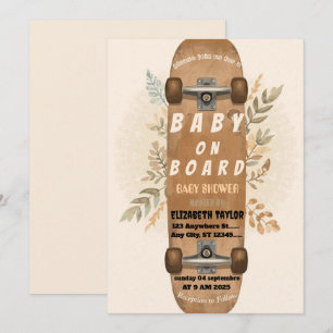 Baby auf Bord Skateboard Baby Shower Party Einladu Einladung