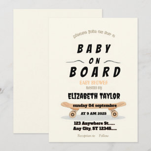 Baby auf Bord Skateboard-Baby-Shower-Party-Einladu Einladung