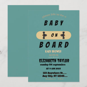 Baby auf Bord Skateboard Baby Shower Party Einladu Einladung