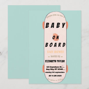 Baby auf Bord Skateboard Baby Shower Party Einladu Einladung