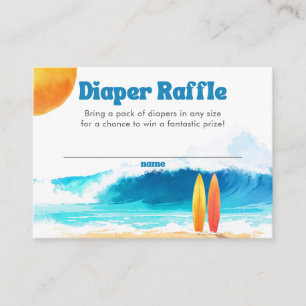 Baby auf Bord Surf-Baby-Party-Windel-Raffle Begleitkarte