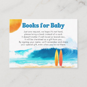 Baby auf Bord Surf Baby Shower Bücher für Baby Begleitkarte