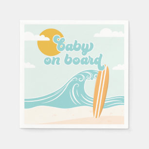 Baby auf Bord Surf Beach Baby Shower Serviette