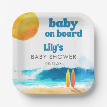 Baby auf Bord Surfers Strand Baby Shower Wasserfar