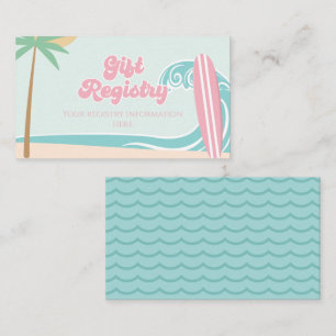 Baby auf dem Board Surfen Baby Shower Geschenklist Begleitkarte