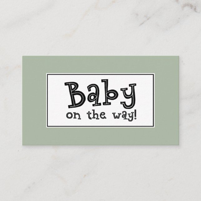 Baby auf dem Weg! Editierbare Sage Geschenk Regist Begleitkarte (Vorderseite)
