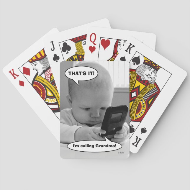 Baby auf Handy Spielkarten (Rückseite)