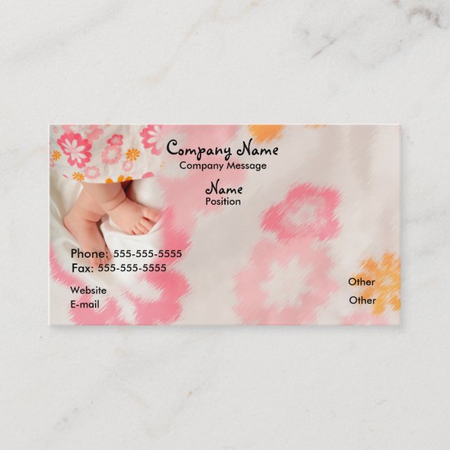 Baby auf Rosa Visitenkarte (Vorderseite)