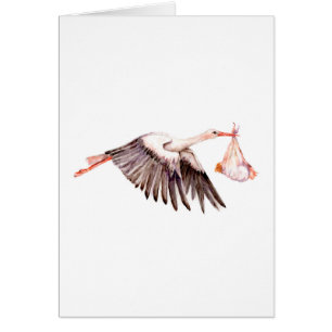 Baby auf Storch