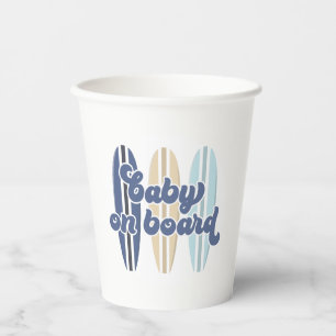 Baby auf Surfboard Strand-Baby-Party Pappbecher