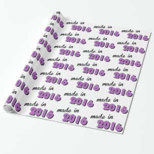 Baby aus dem Jahr 2016 Lila Geschenkpapier