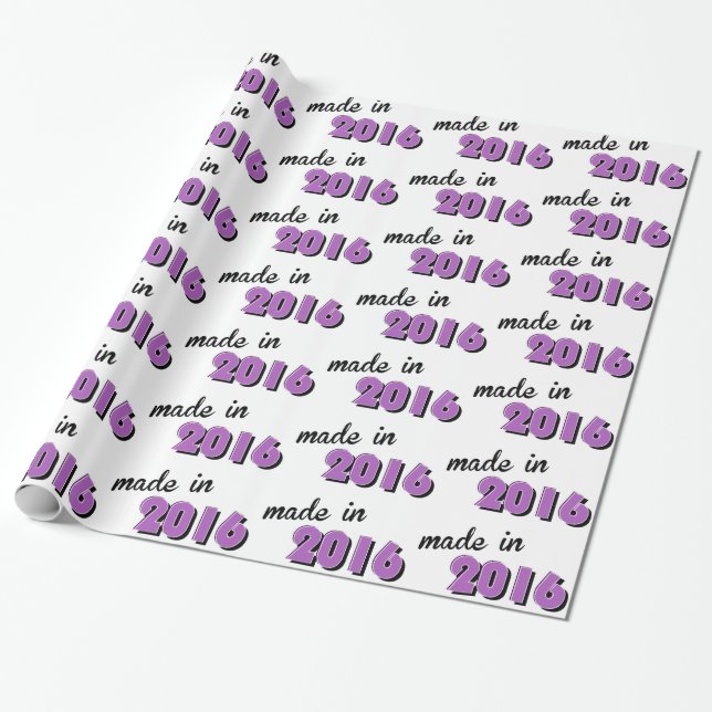 Baby aus dem Jahr 2016 Lila Geschenkpapier (Ungerollt)