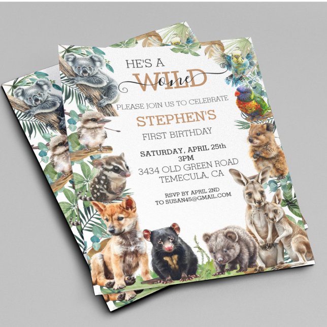 Baby Australian Animal Wild One Birthday Kangaroo (Von Creator hochgeladen)