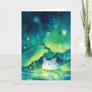 Baby Axolotl-Blumen-Teich Karte