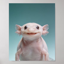 Baby-Axolotl-Porträt – Süße Tier-Wanddekoration fü