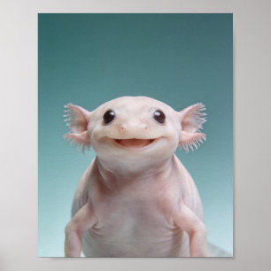 Baby-Axolotl-Porträt – Süße Tier-Wanddekoration fü Poster