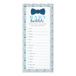 Baby Babble Game, Bow Krawatte Babydusche Werbekarte