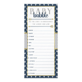 Baby Babble Word Scramble, Babydusche, Marine, Gra Werbekarte