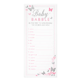 Baby Babble Word Scramble Game, Schmetterlinge Werbekarte