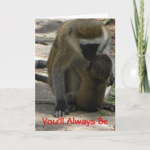 Baby Baboon Valentine Feiertagskarte