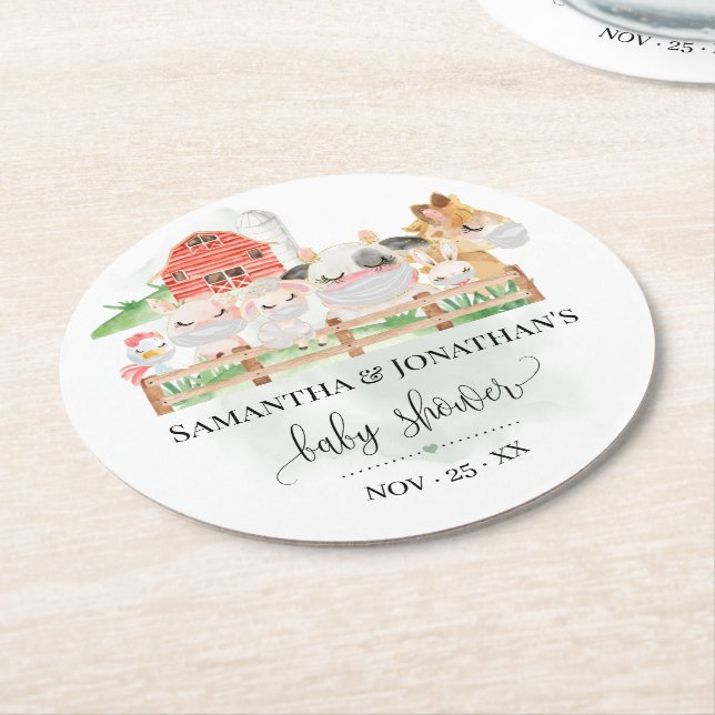 Baby-Baby-Babydusche Runder Pappuntersetzer (Angewinkelt)
