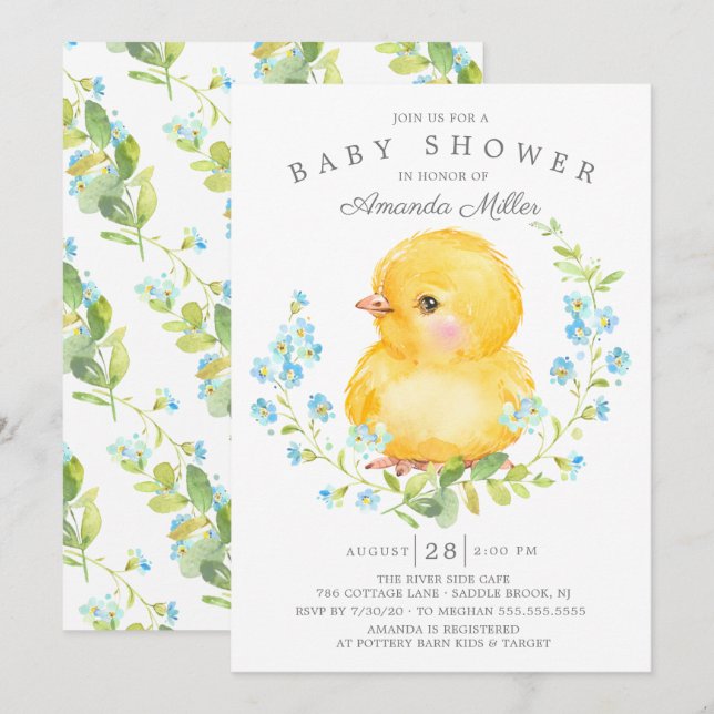 Baby Baby Babykick Boys Babydusche Einladung (Vorne/Hinten)