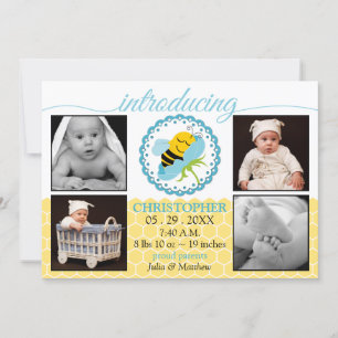 Baby Baby Boy Foto Geburtserklärung Ankündigung