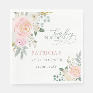 Baby-Baby in Bloom Pink Floral Girl Babydusche Serviette