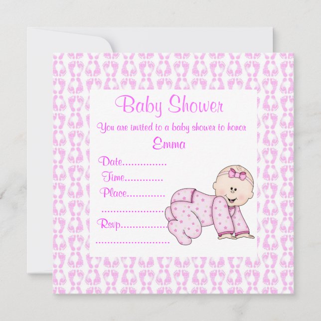 BABY BABY SHOWING EINLADUNGSPINK EINLADUNG (Vorderseite)