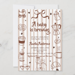 Baby-Babykaffee-Thema-Latte-Girl-Baby-Party Einladung
