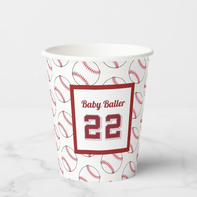 Baby Baller Baseball Pappbecher (Vorderseite)