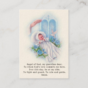 Baby-Baptismal Erinnerungs-Engels-Gebets-heilige Visitenkarte