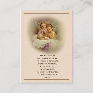 Baby Baptismal Remembrans Angels Holy Card Visitenkarte