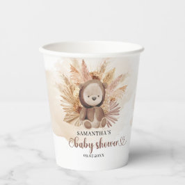 Baby Bär braune Sweatshirt Pampas Babydusche Pappbecher