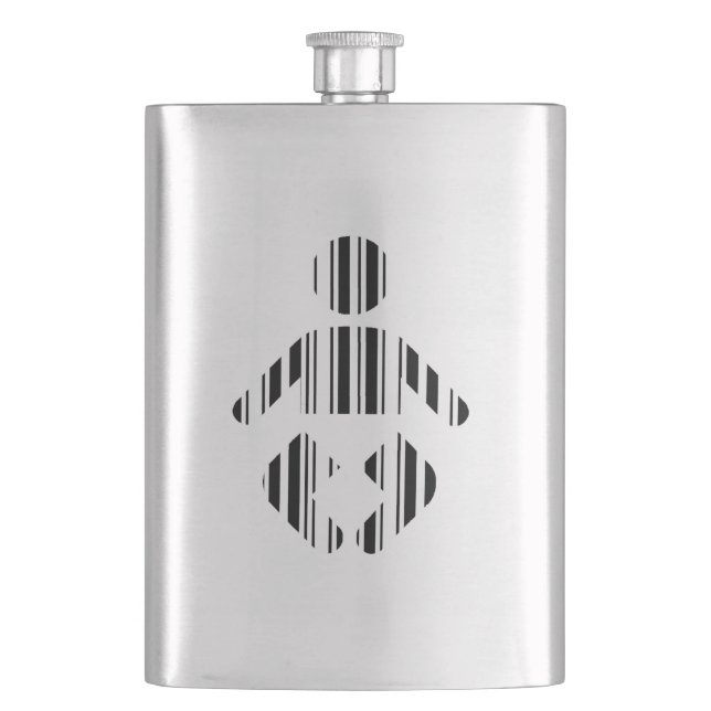 BABY BAR CODE Kleinkind Barcode Muster Design Flachmann (Vorderseite)
