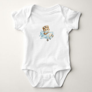 Baby Bär Pilot Flugzeug Süßes Baby Bodysuit | Ador Strampler
