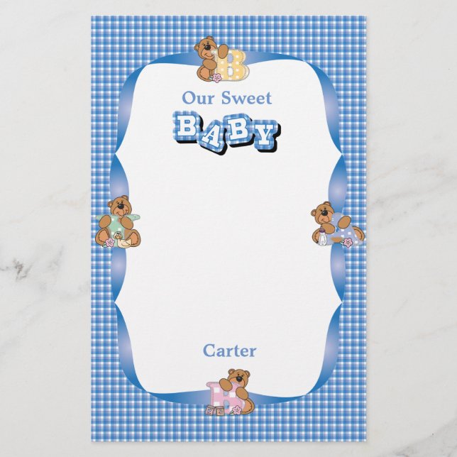 Baby-Bär Scrapbooking Briefpapier (Vorderseite)