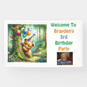 Baby-Bärchen-Wald-Themen-Geburtstagsfeier Banner