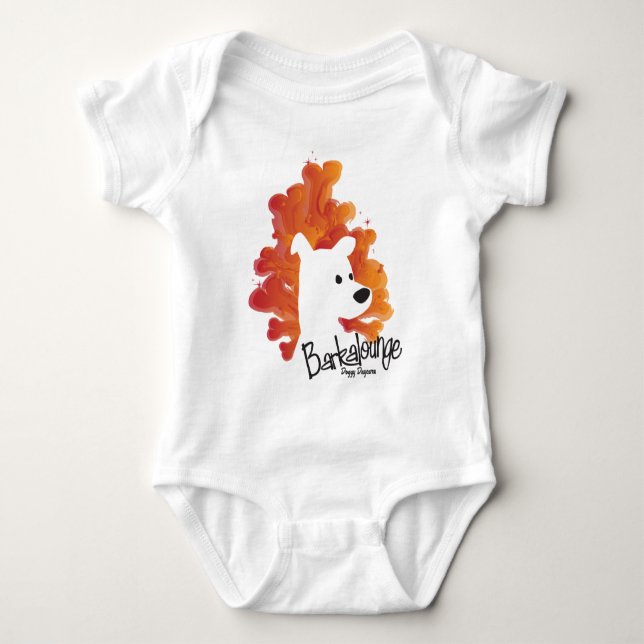 Baby Barkalounge entbeint Logo Baby Strampler (Vorderseite)