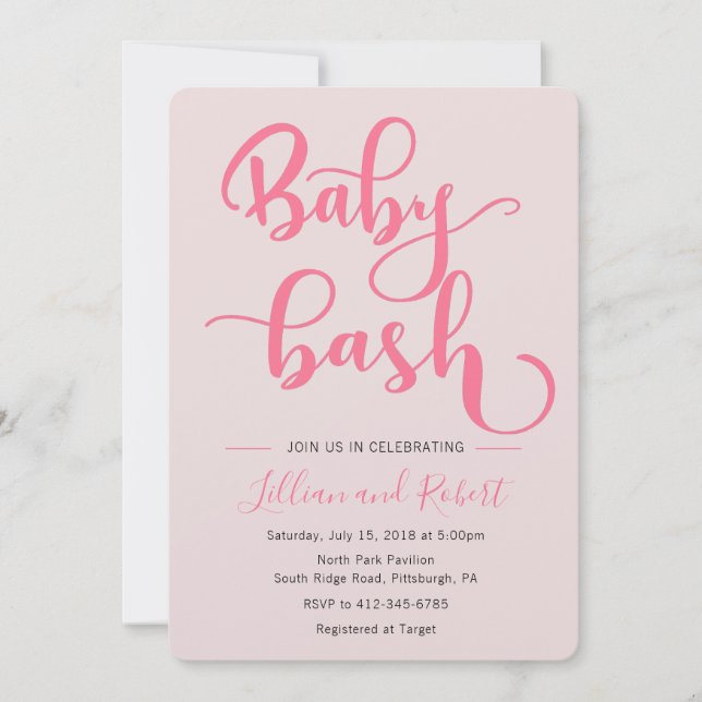 Baby Bash Couples Kinderdusche für Mädchen Einladung (Vorderseite)
