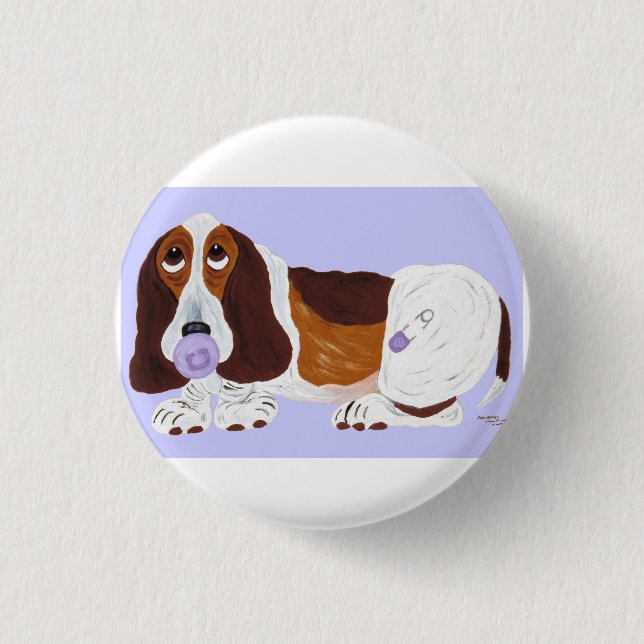 Baby Basset Hound  Button (Vorderseite)