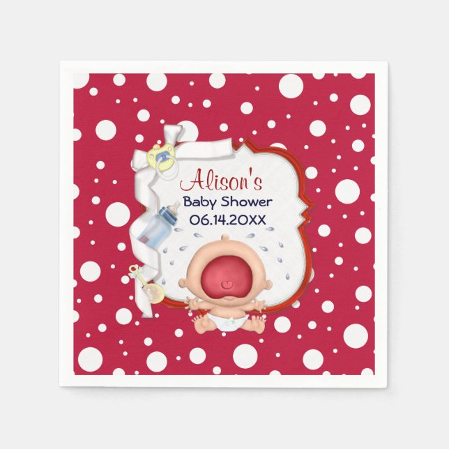 Baby Bawling Funny Baby Showpapier Napkins Serviette (Vorderseite)