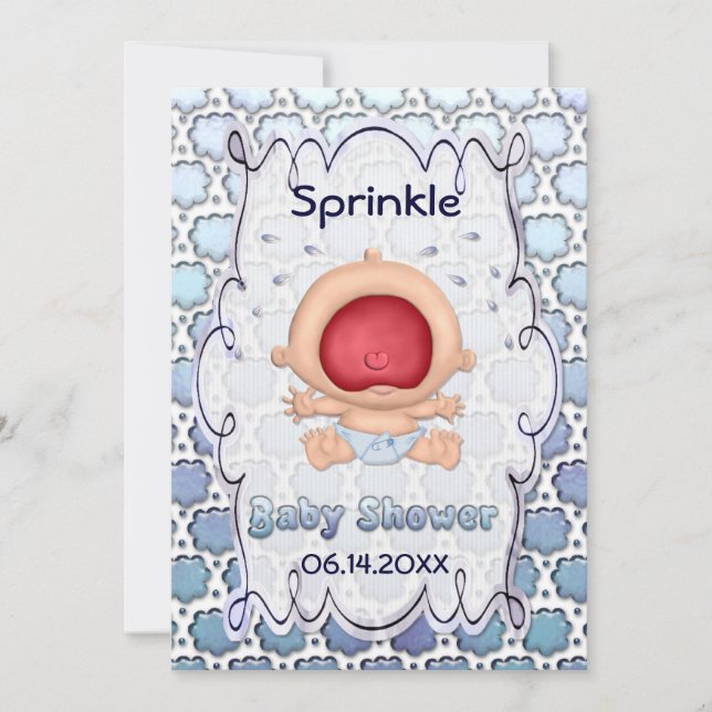 Baby Bawling Funny Sprinkle Baby Dusche Einladung (Vorderseite)