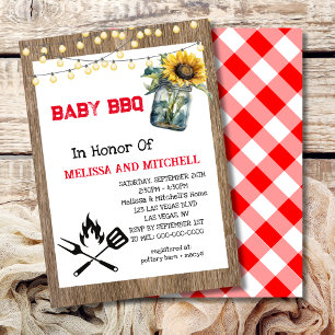 Baby BBQ Couples Baby shower Thème Invitation