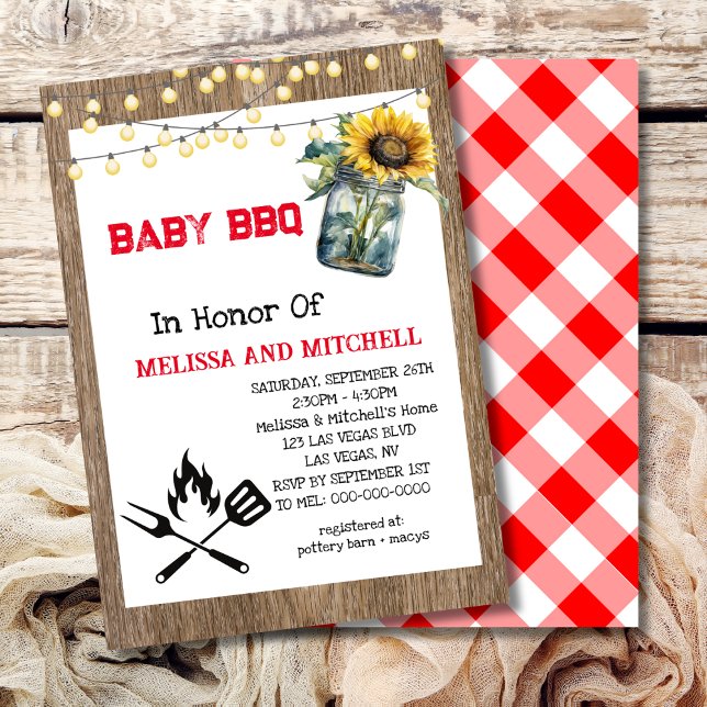 Baby BBQ Couples Baby shower Thème Invitation (Créateur téléchargé)