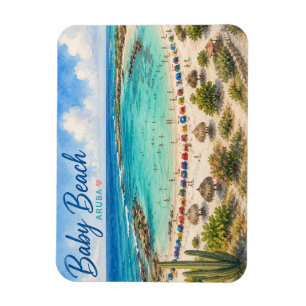 Baby Beach Aruba Karibik Reise Souvenir Magnet