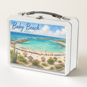 Baby Beach Aruba Karibik Reise Souvenir Metall Brotdose